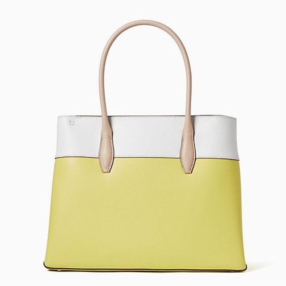 Kate Spade Eva Medium Leather Satchel Yellow NWT - Picture 2 of 11
